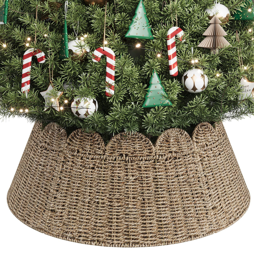 Handwoven Decorative Christmas Tree Skirt Stornfield