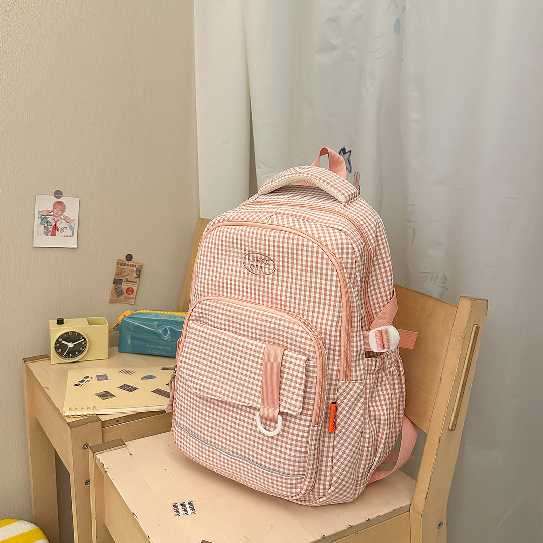 Stylish Checkerboard Pattern Backpack Stornfield 1791205963
