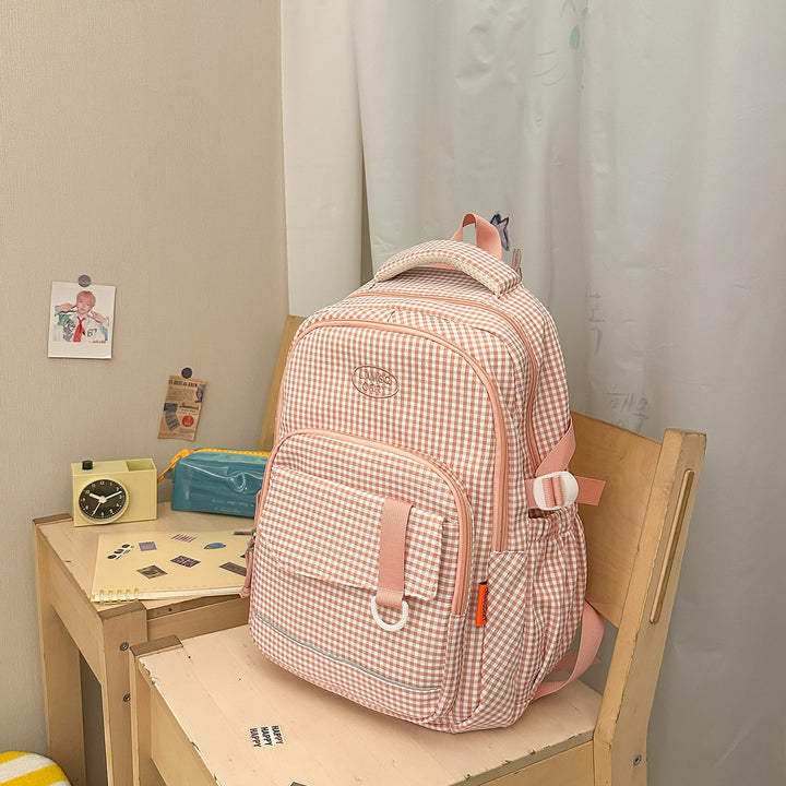 Stylish Checkerboard Pattern Backpack Stornfield 1791205963