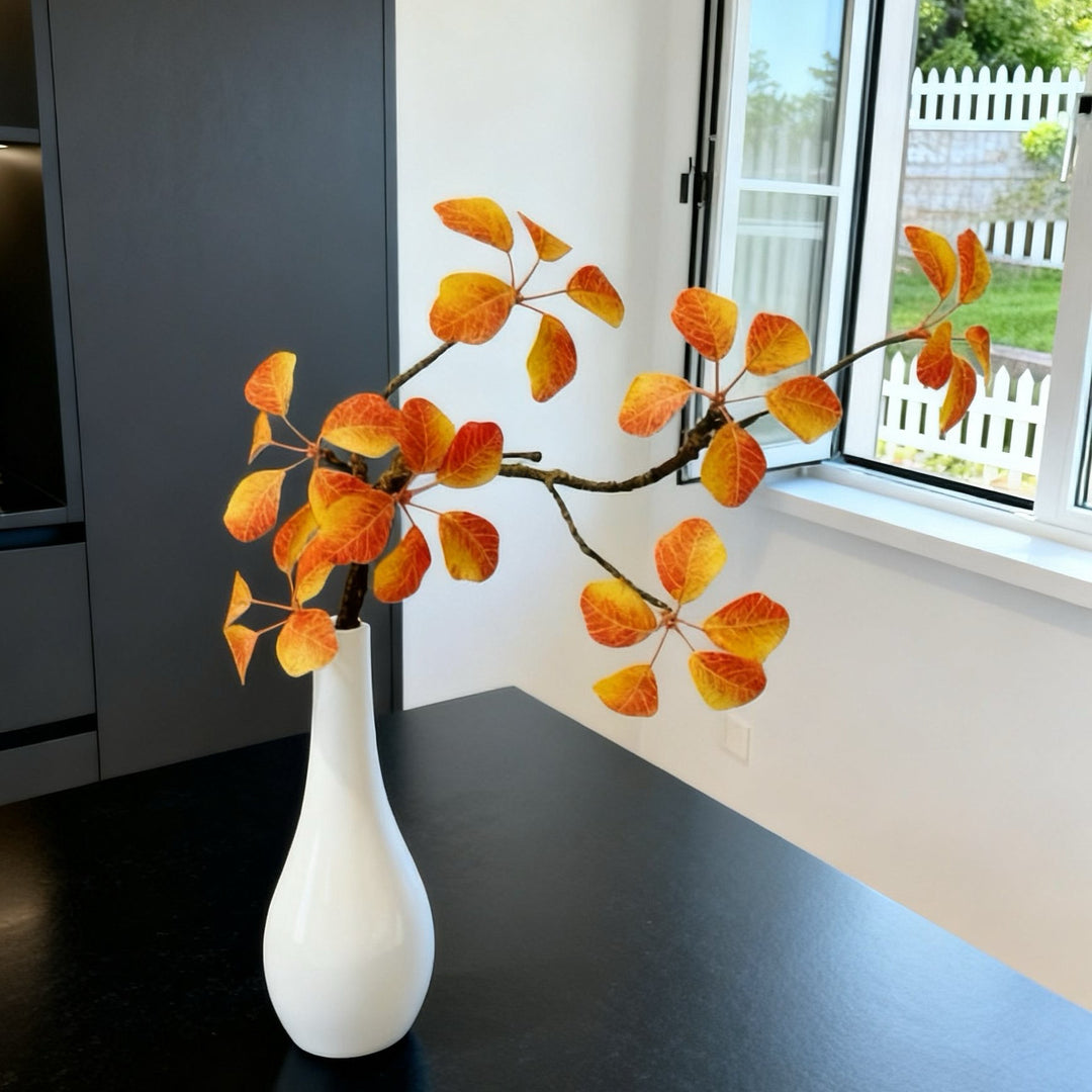 Decorative Faux Yellow Leaf Arrangement for Home Decor