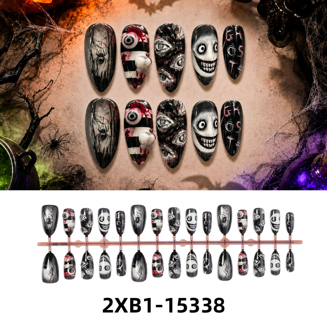 Acrylic nail set with creative Halloween motifs Stornfield