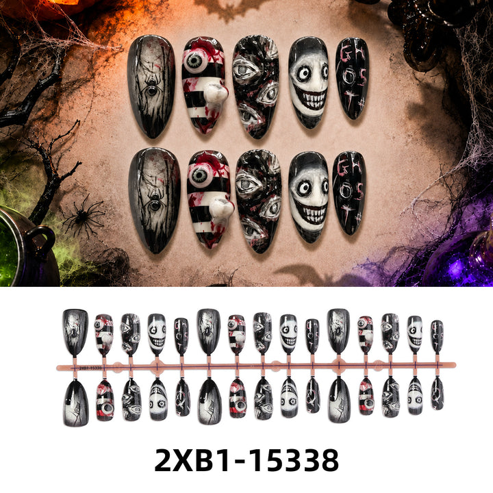 Acrylic nail set with creative Halloween motifs Stornfield