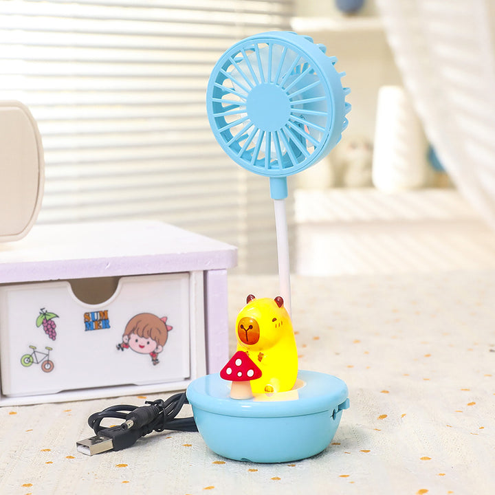 Women Portable Hand Fan with LED Panda Design Stornfield