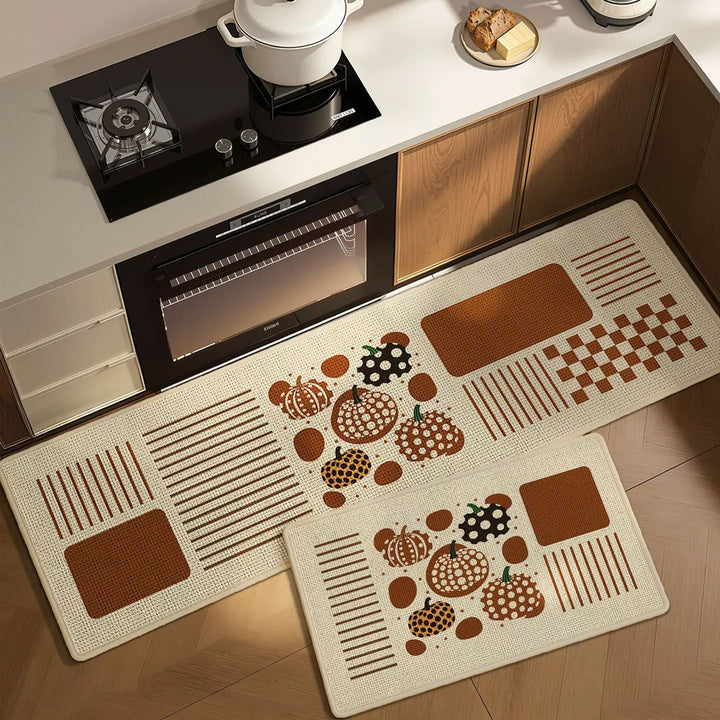 Pumpkin-Themed Kitchen Comfort Mat