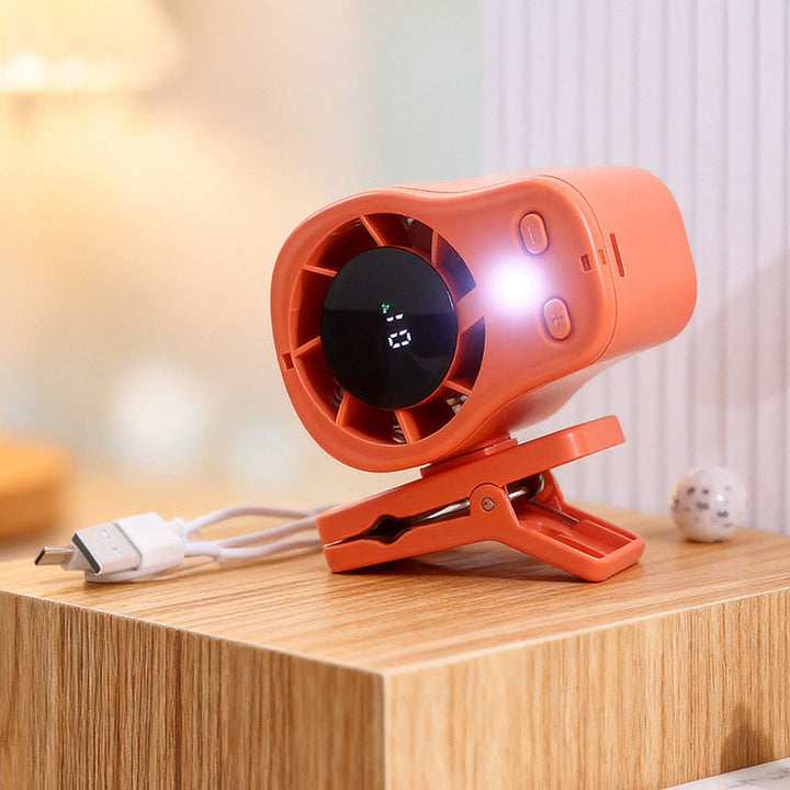 Women's Compact Clip Fan with LED Temperature Display Stornfield
