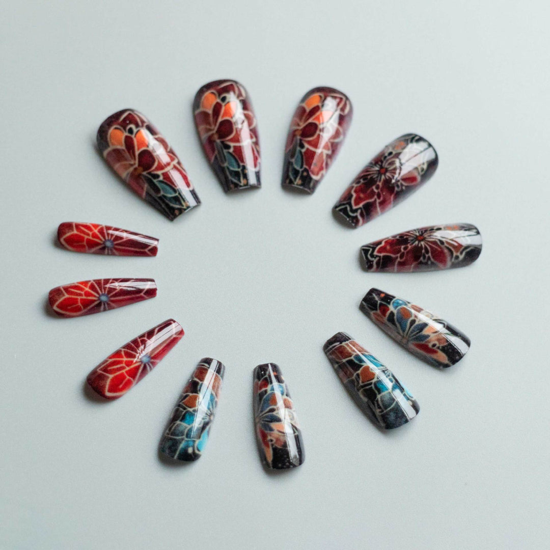 Intricate Floral Nail Art Design Kit