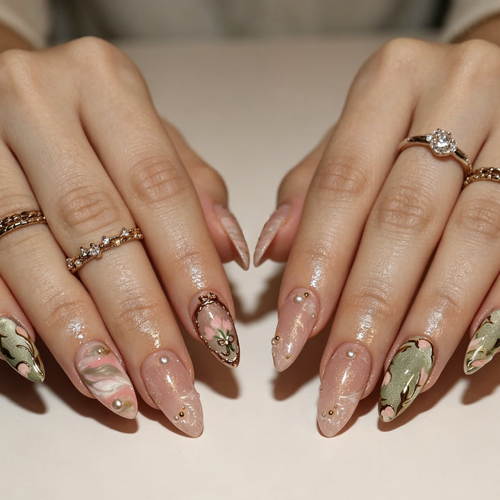 Artistic Floral Press-On Nail Enhancements Stornfield 1789915404