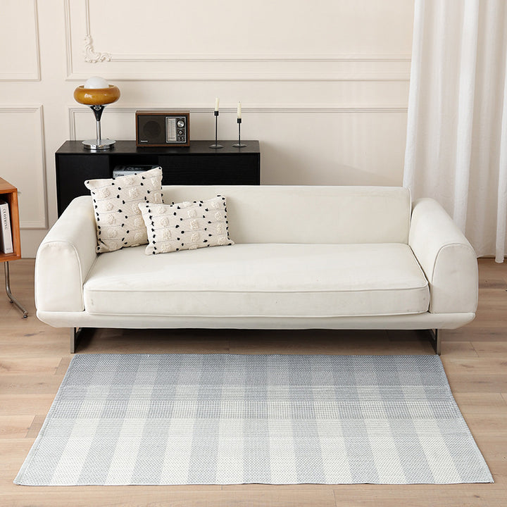 Flat-woven living and dining room rug