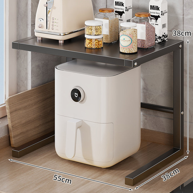Minimalist C-Frame End Table with Wide Floating Shelf and Under-Table Clearance