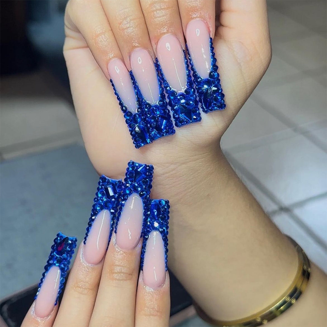 Luxury Artificial Nail Set with Sparkling Crystal Decorations Stornfield
