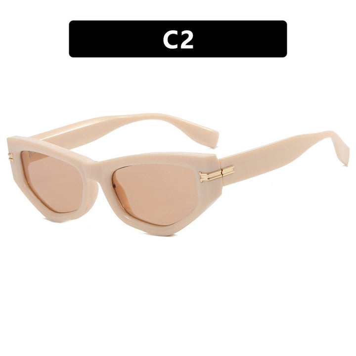 Ladies geometric sunglasses with curved frame and protective UV filter Stornfield