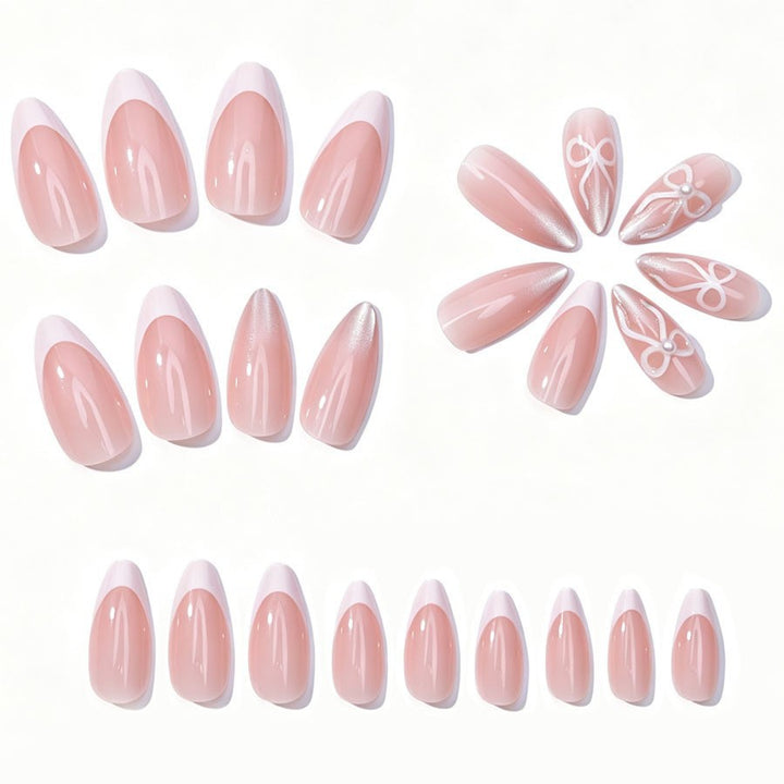 Artificial nail set with elegant tips and glitter accents Stornfield