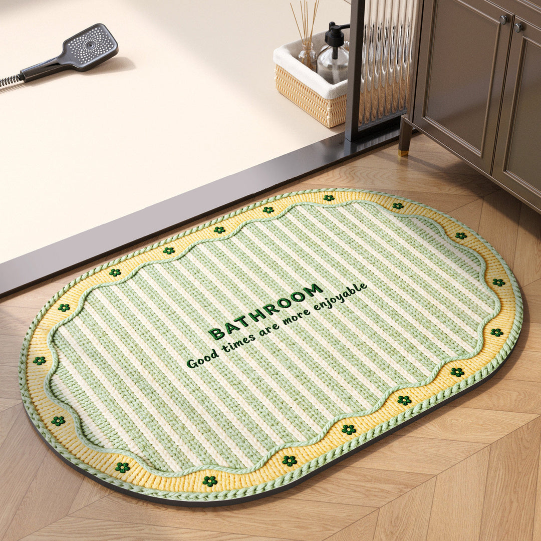 Decorative Heart-Themed Bath Mat
