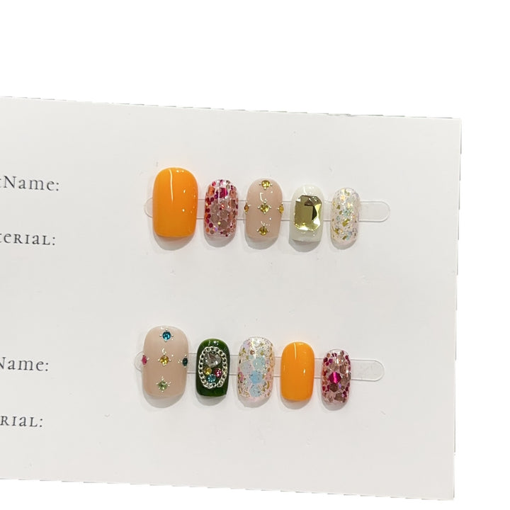 Decorative Glitter Press-On Nail Collection