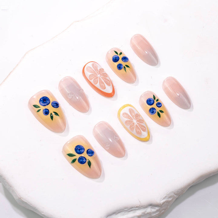 Artistic Fruit-Inspired Press-On Nail Set Stornfield