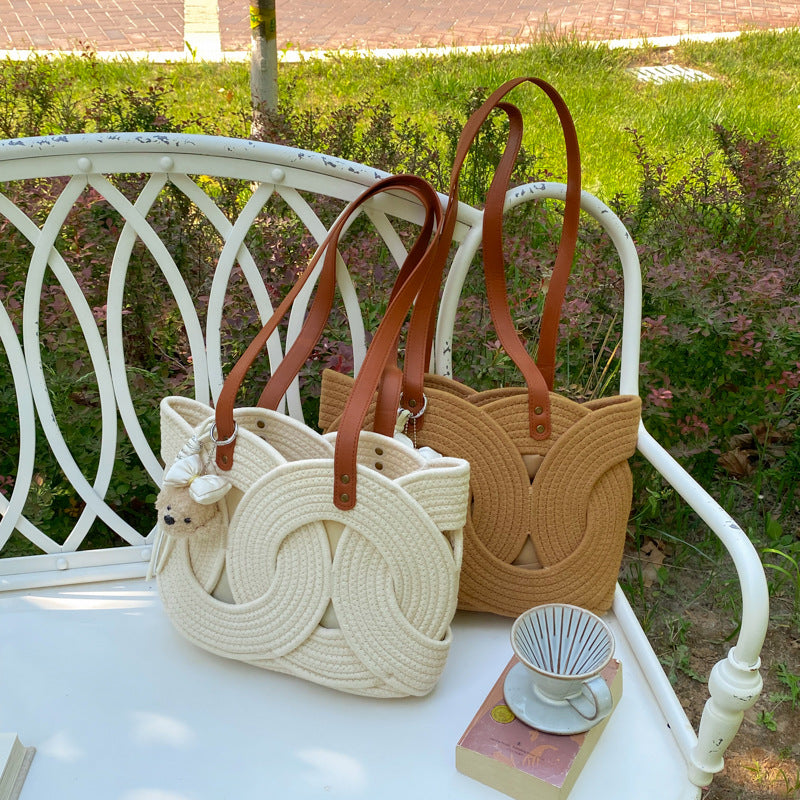 Designer shopping bag with decorative woven pattern Stornfield