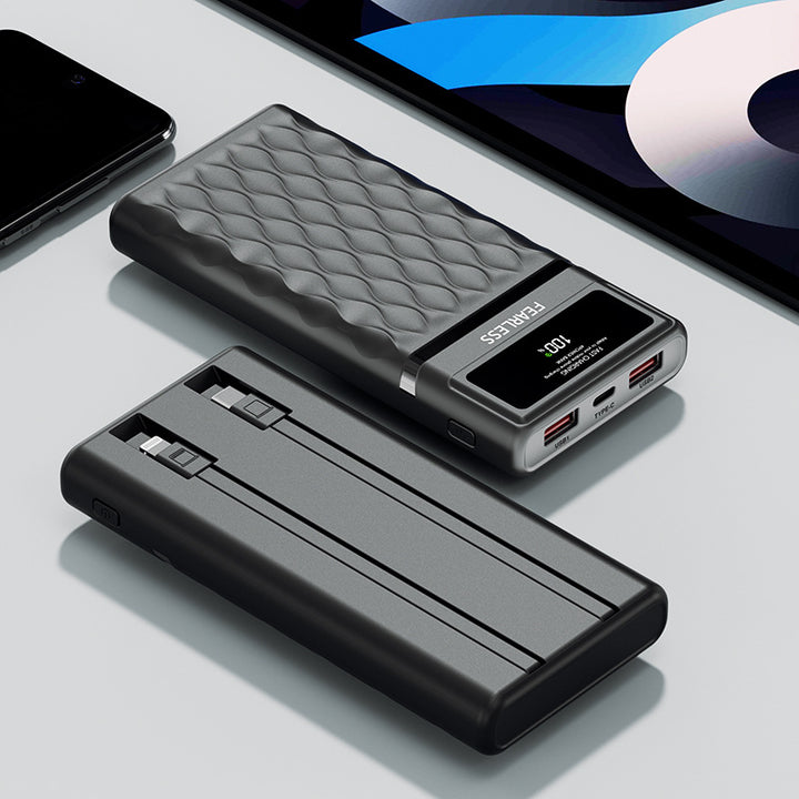 Multifunctional power bank with digital charging indicators and integrated cables Stornfield