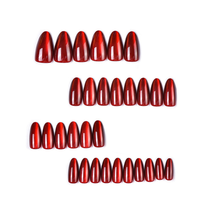 Glossy Coffin-Shaped Press-On Nails