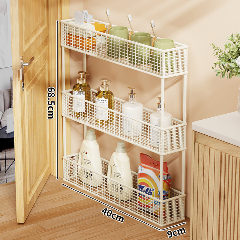Slim Narrow Pull-Out Mesh Storage Organizer for Cabinet and Door Gap