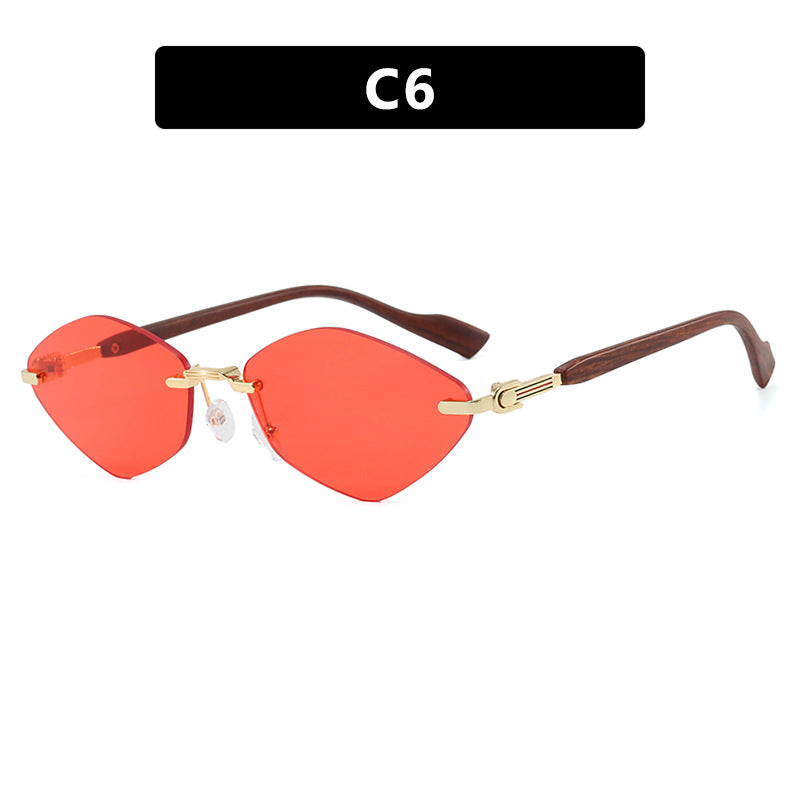 Women's geometric sunglasses with luxurious wooden arms and polarized lenses Stornfield