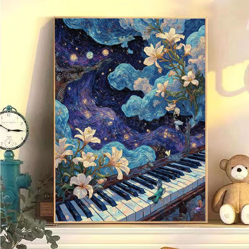 Fantasy Landscape Piano Canvas Art Print Stornfield