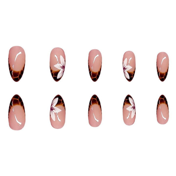 Floral and Geometric Press-On Nail Art Stornfield