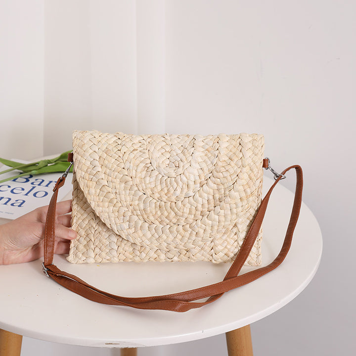 Handcrafted basket bag in elegant wave pattern Stornfield