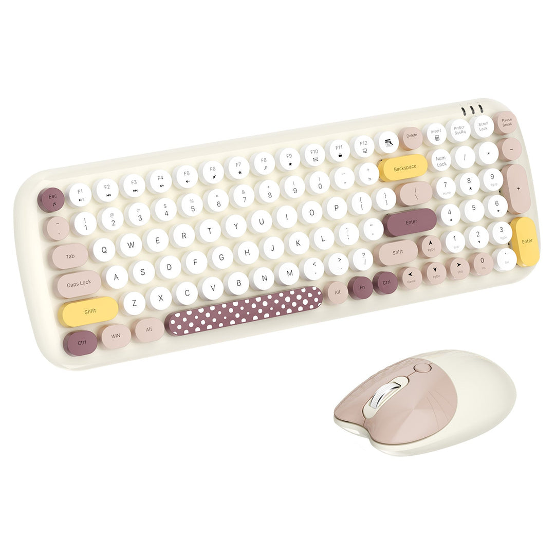 Retro-Inspired Wireless Keyboard and Mouse Set Stornfield