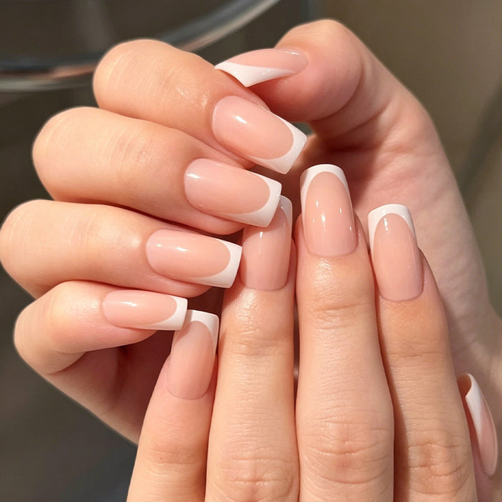 Elegant French Tip Press-On Nails Stornfield