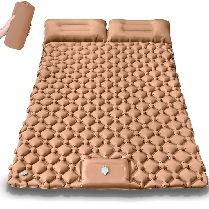 Comfortable double air mattress with integrated pillows Stornfield
