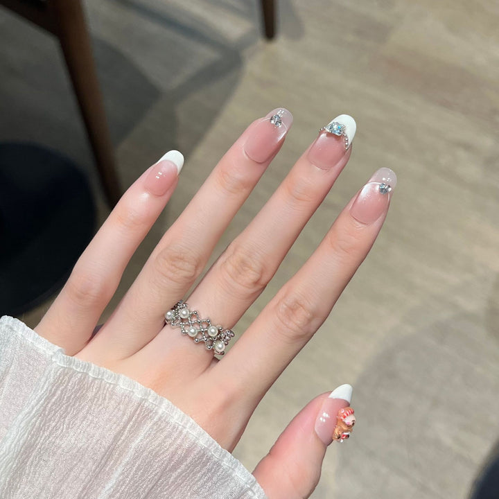 Artistic French Tip Press-On Nails Stornfield