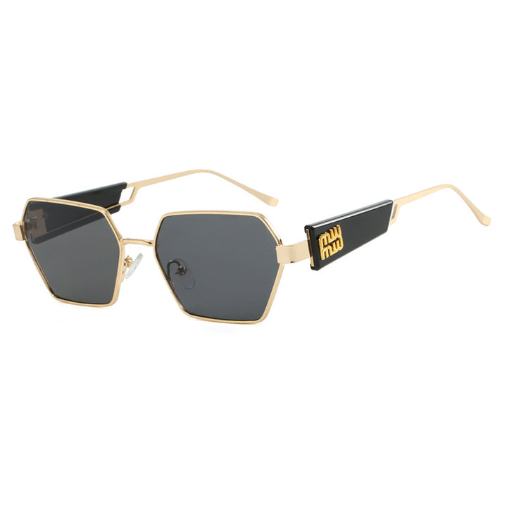 Ladies hexagonal sunglasses with elegant metal frame and protective lenses Stornfield
