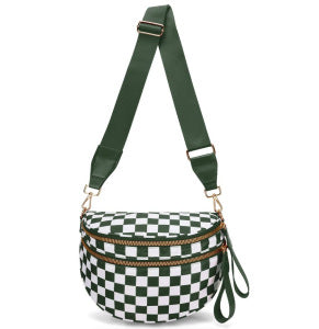 Shoulder bag with stylish check pattern and spacious compartment system Stornfield