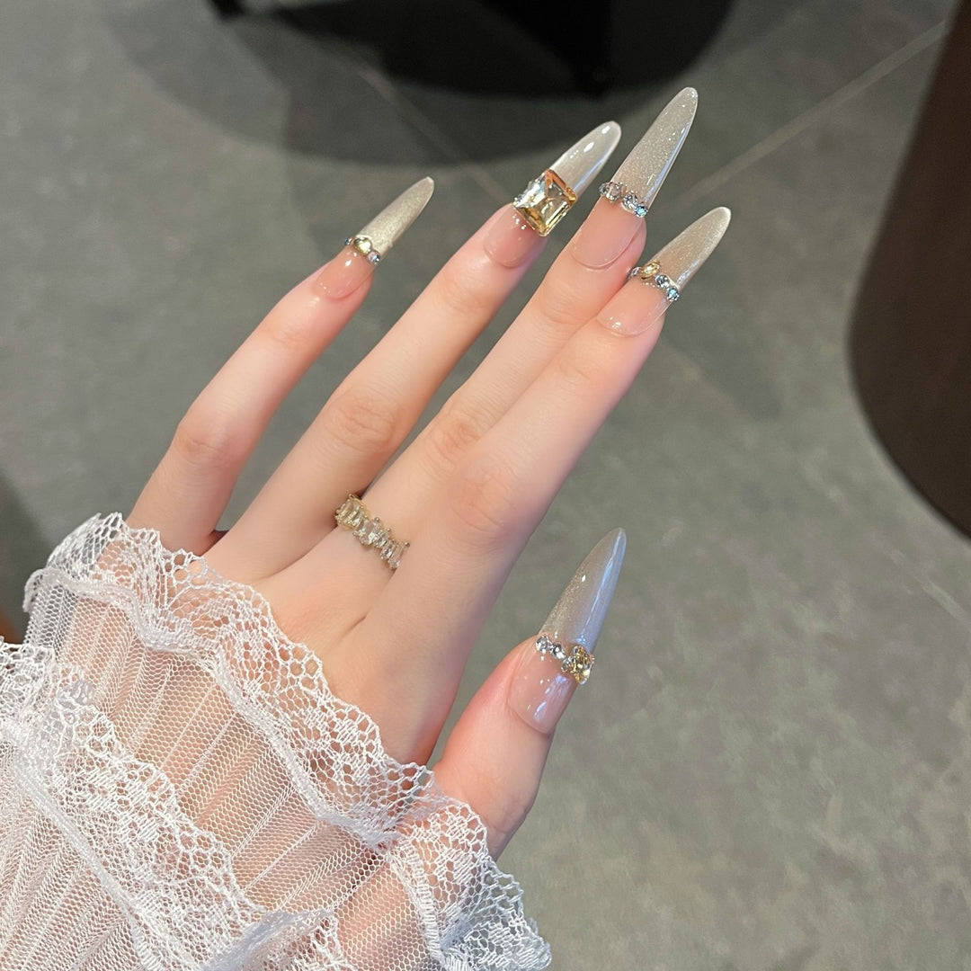 Luxury Rhinestone-Accent Press-On Nail Extensions Stornfield