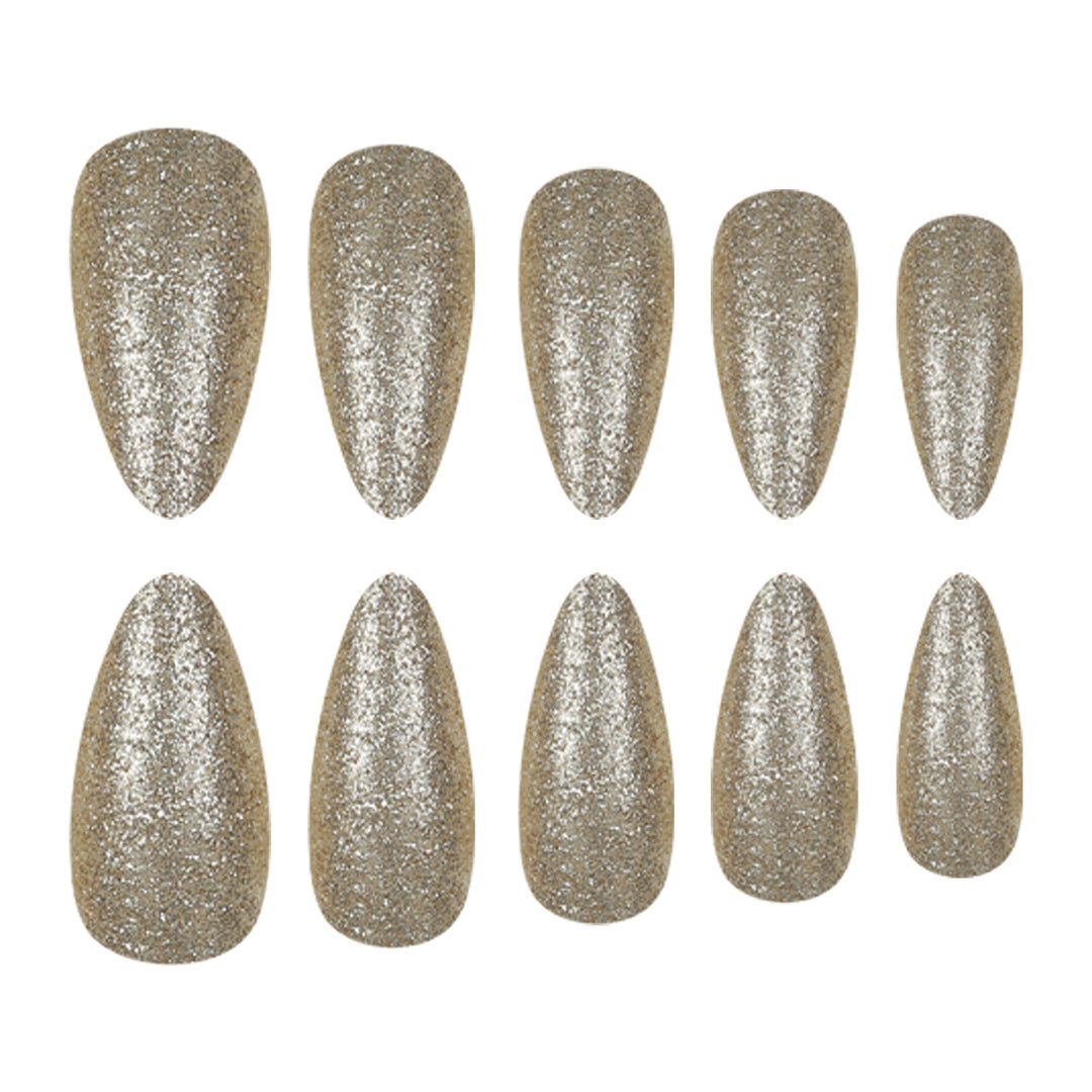 Elegant Glittered Stiletto Press-On Nails Stornfield
