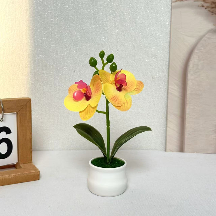 Realistic Artificial Orchid Floral Arrangement for Home Decor