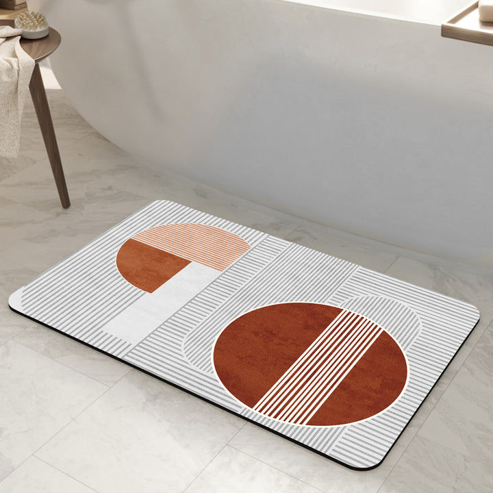Stylish Geometric Pattern Bathroom Mat Stornfield
