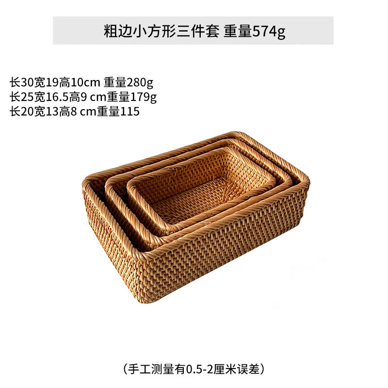 Women rectangular storage basket made of handwoven natural material Stornfield