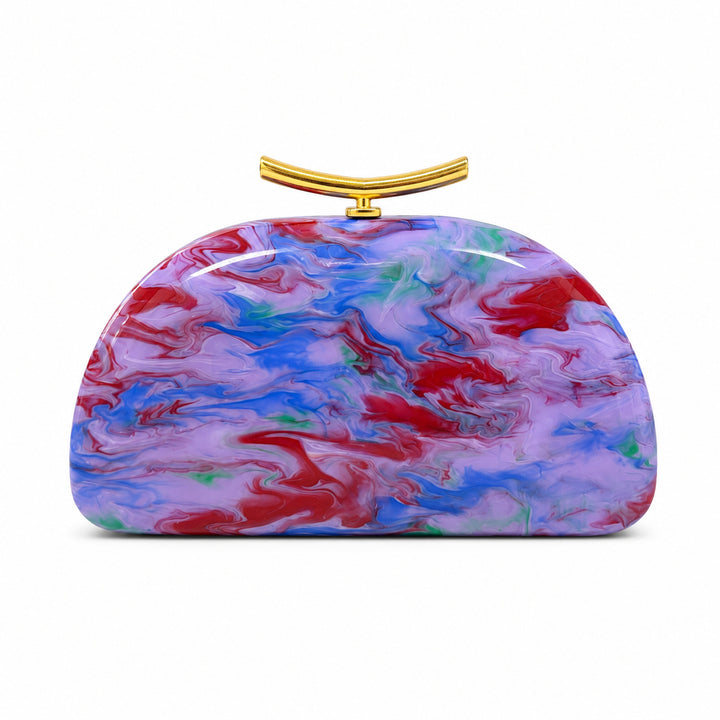 Marbled Acrylic Evening Clutch