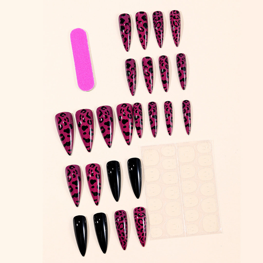 Fierce Leopard Print Stiletto Nail Extensions Stornfield