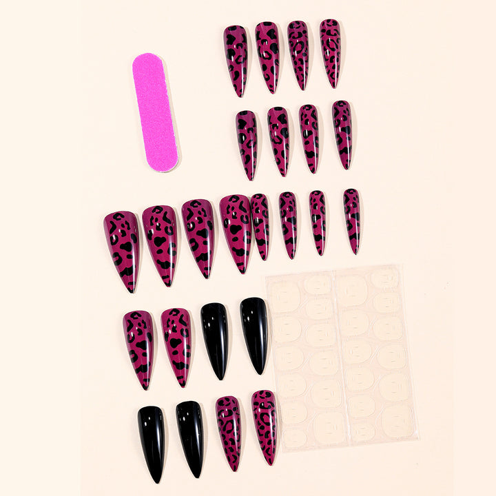Fierce Leopard Print Stiletto Nail Extensions Stornfield