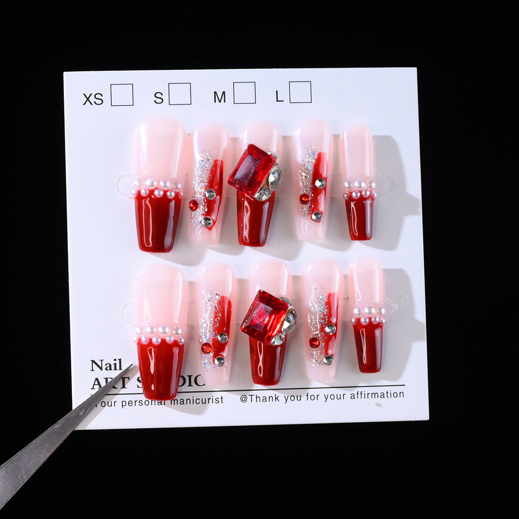 Glamorous Crystal and Gemstone Press-On Nail Set Stornfield