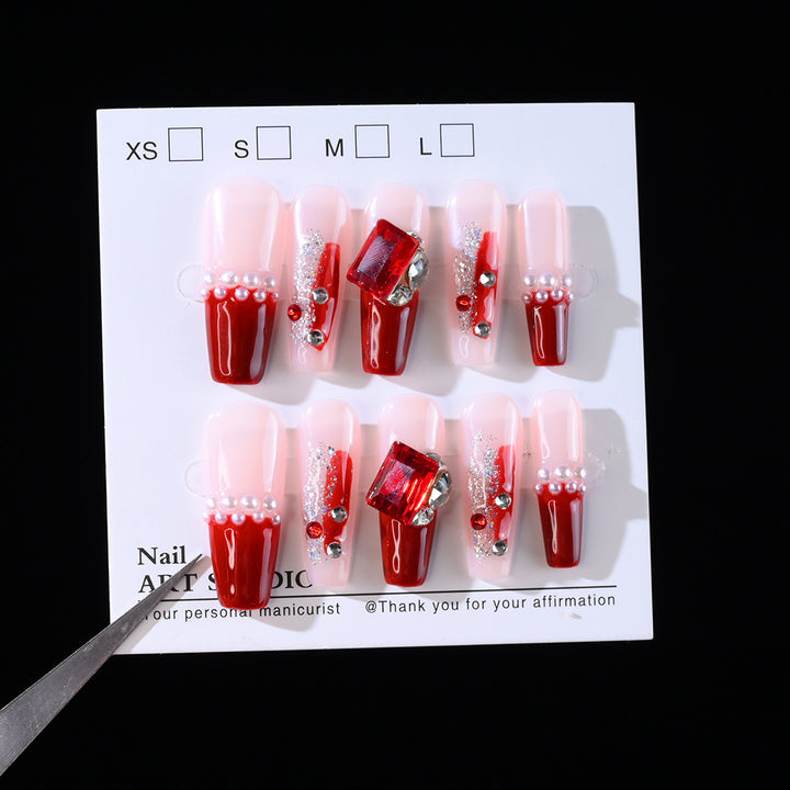 Glamorous Crystal and Gemstone Press-On Nail Set Stornfield
