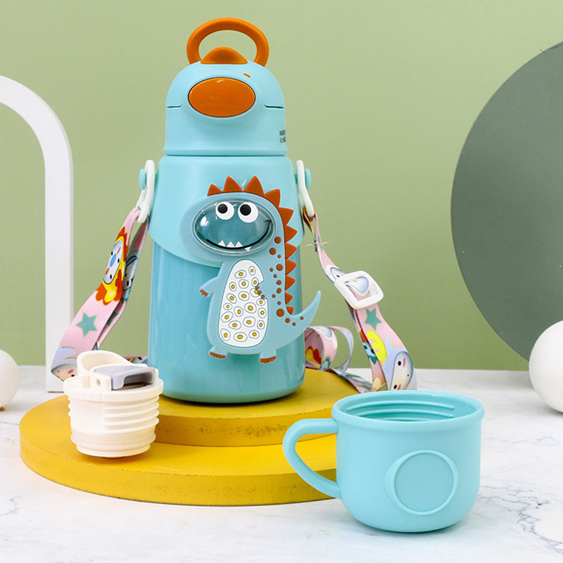 Women's Insulated Water Bottle with Cute Rabbit Design and Practical Carry Strap Stornfield