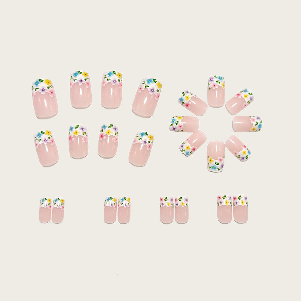 Artistic Nail Extensions with Colorful Flower Designs Stornfield
