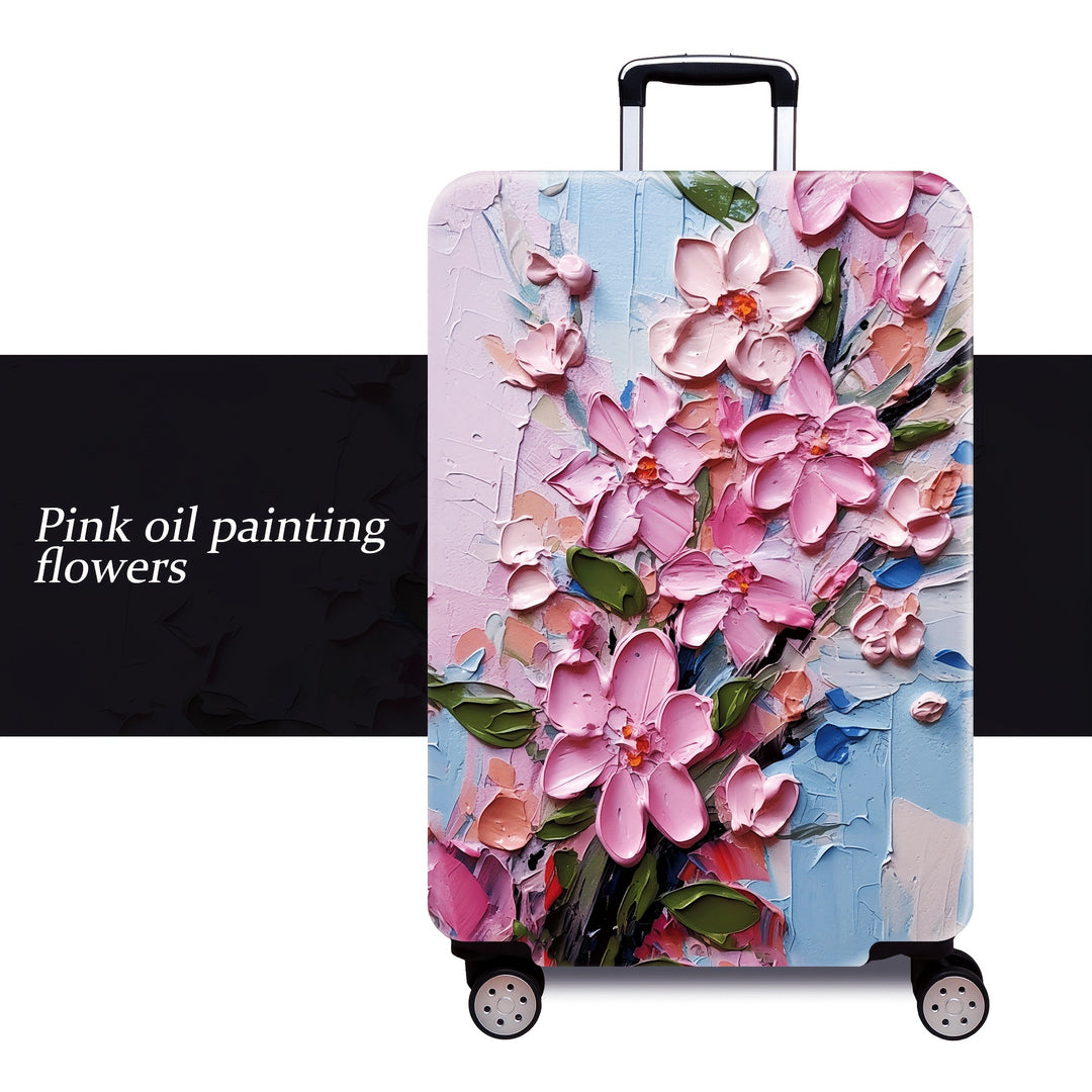 Women's hard shell suitcase with floral oil painting design Stornfield