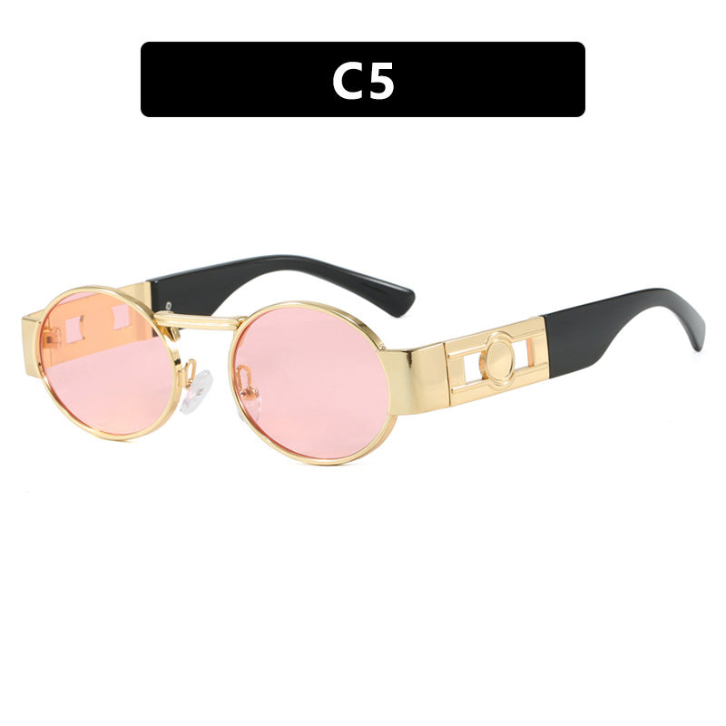 Ladies round sunglasses with fashionable metal frame and UV protection Stornfield