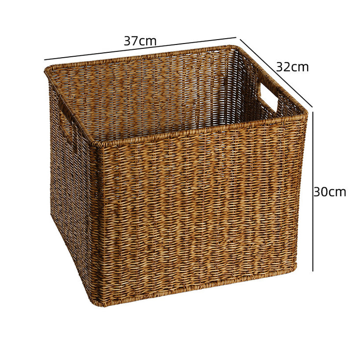 Unisex Rectangular Storage Basket made of braided rattan Stornfield