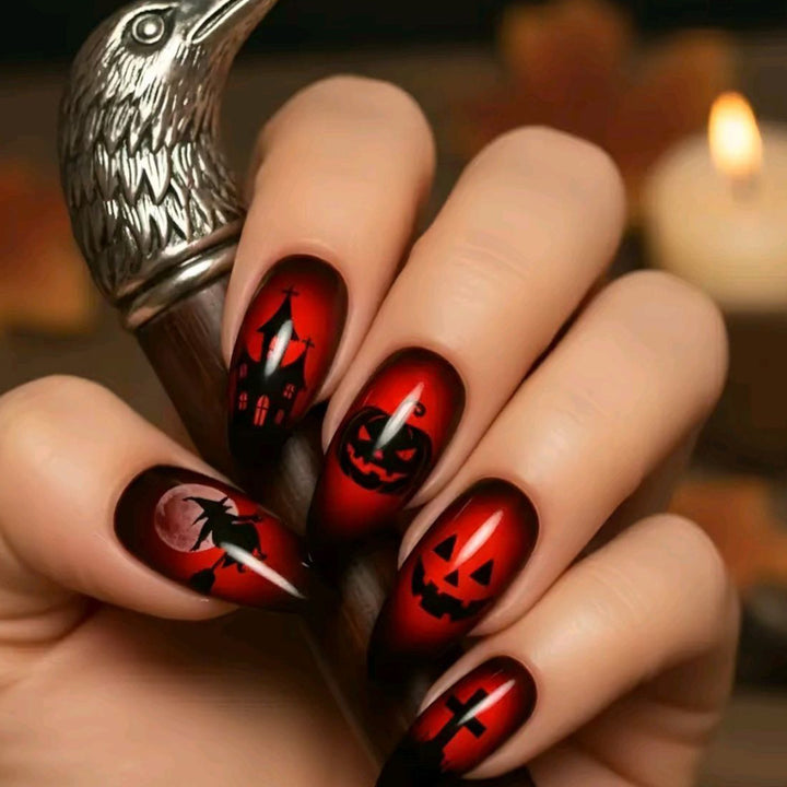 Halloween-Themed Gothic Nail Art Stornfield