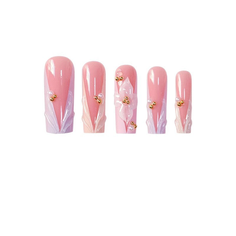Floral Press-On Nail Extensions Stornfield